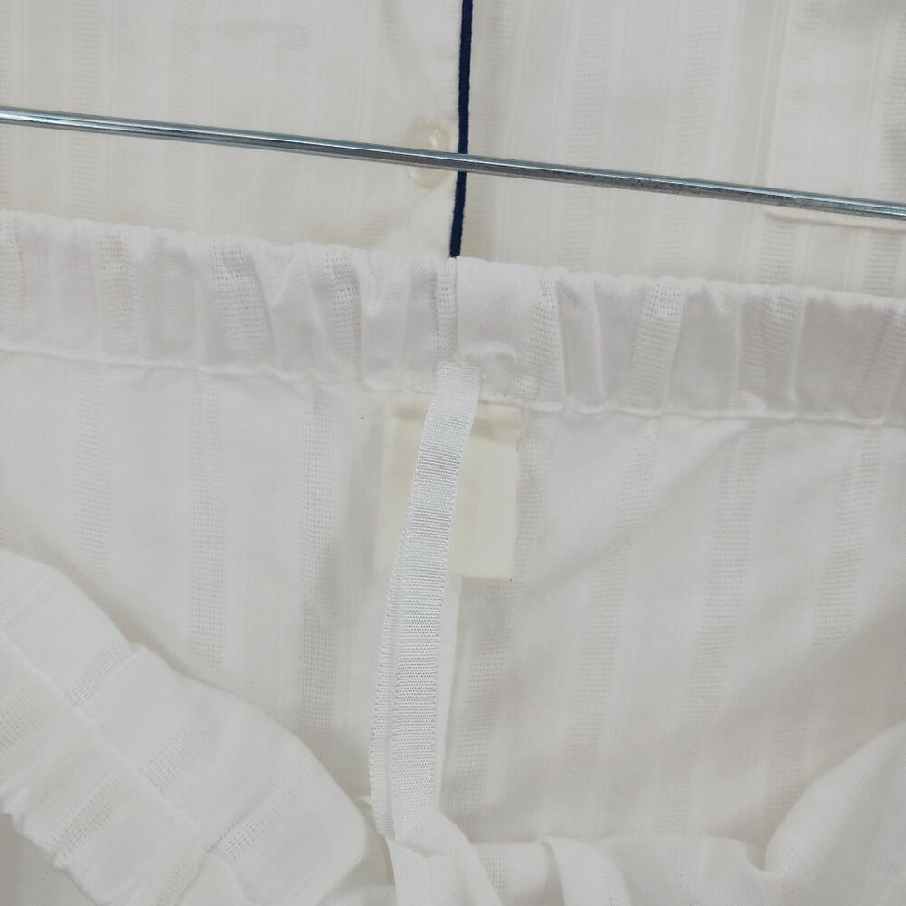 VTG Christian Dior White Striped Pajama Set CD Embroidered Pocket Designer Large - Picture 8 of 14